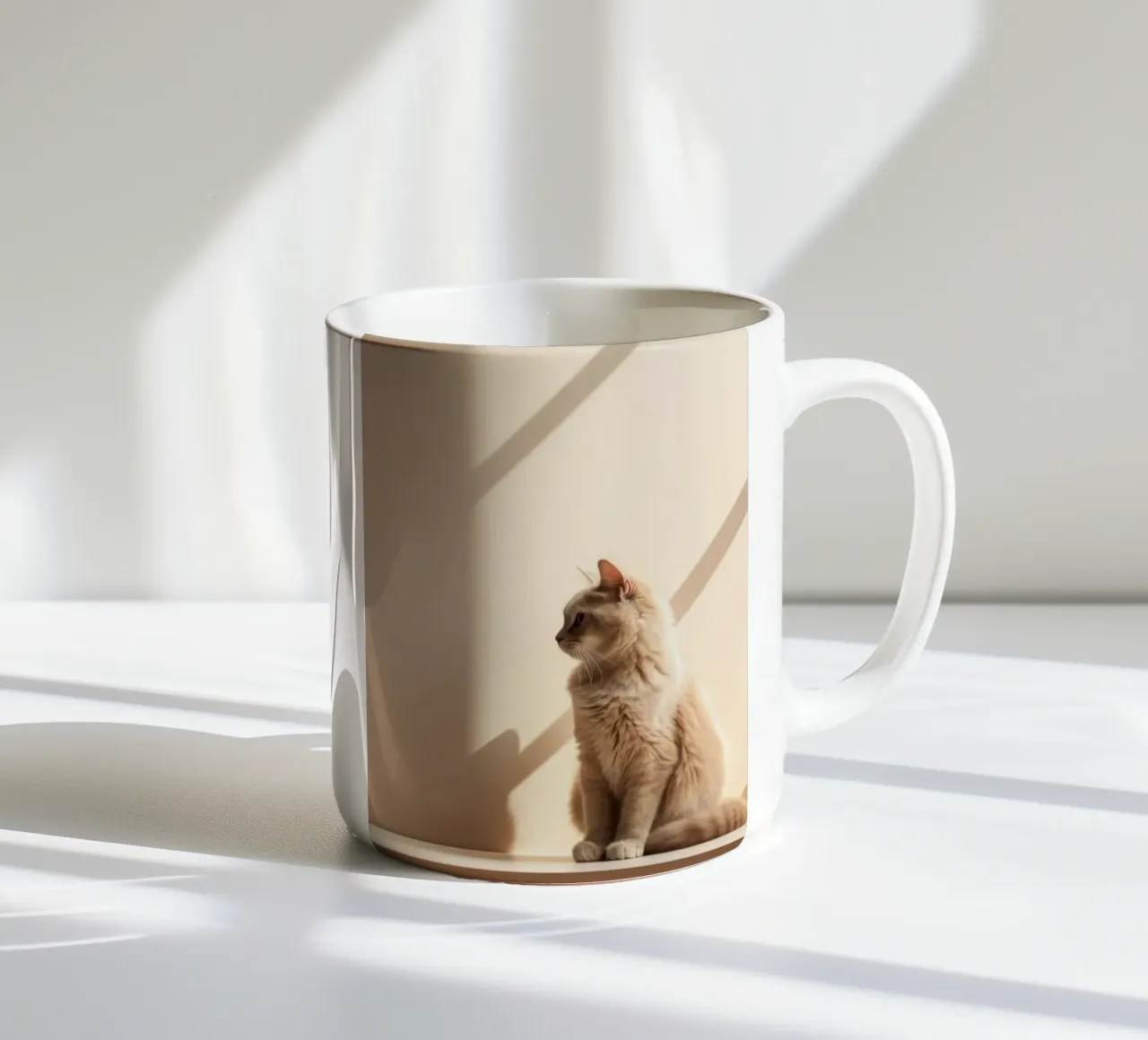 cat in shadow light keramische mok van Fost
