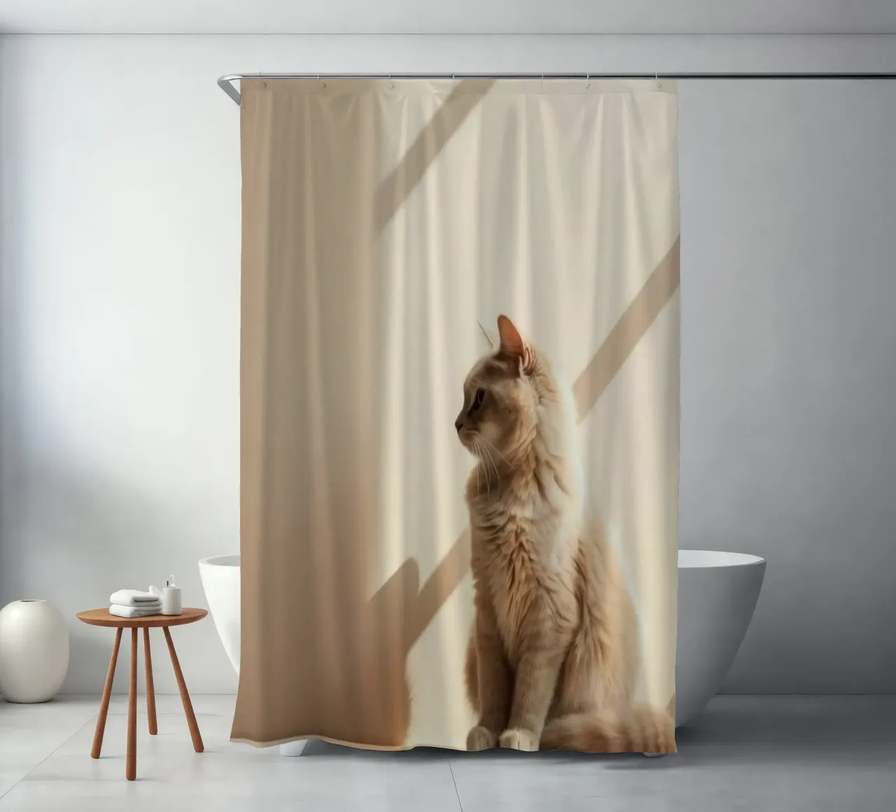 cat in shadow light tenda da doccia da Fost