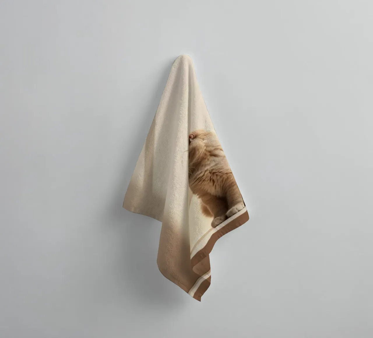 cat in shadow light badhanddoek van Fost