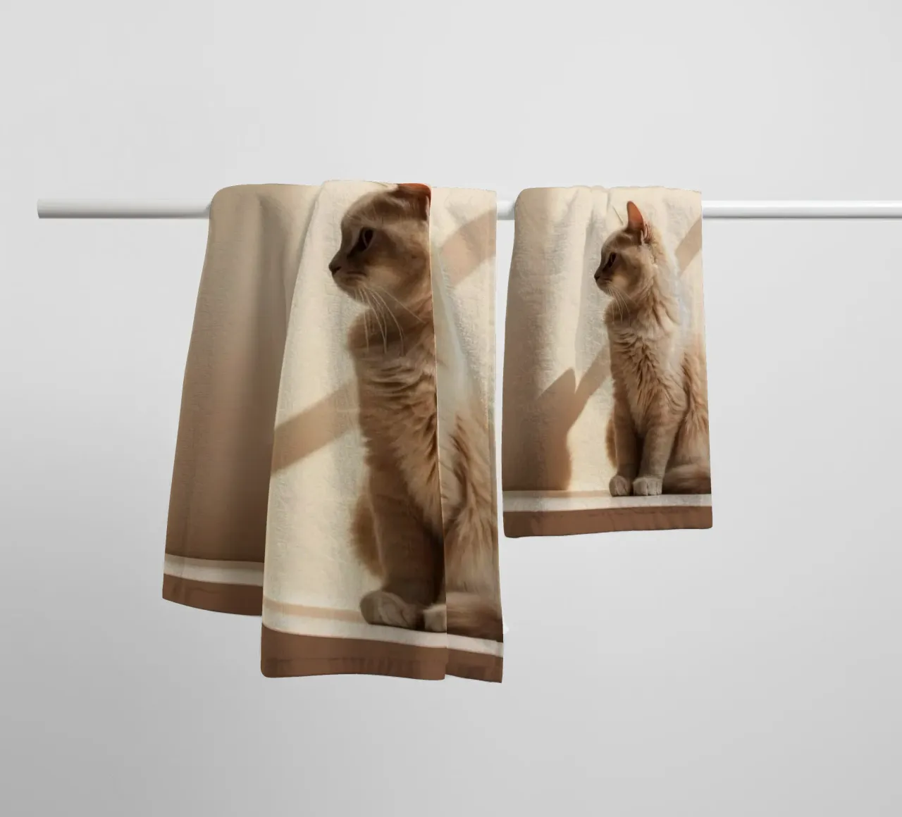 cat in shadow light badhanddoek van Fost