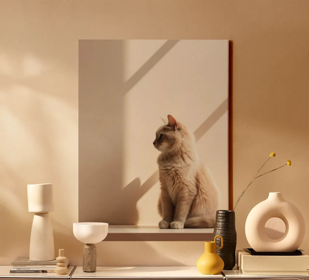 cat in shadow light canvas van Fost