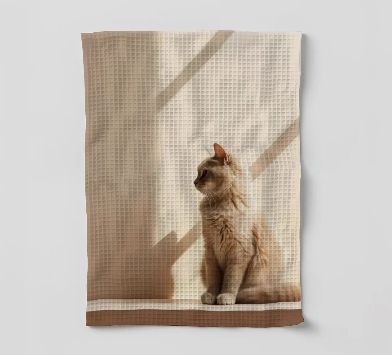 cat in shadow light Geschirrtuch von Fost