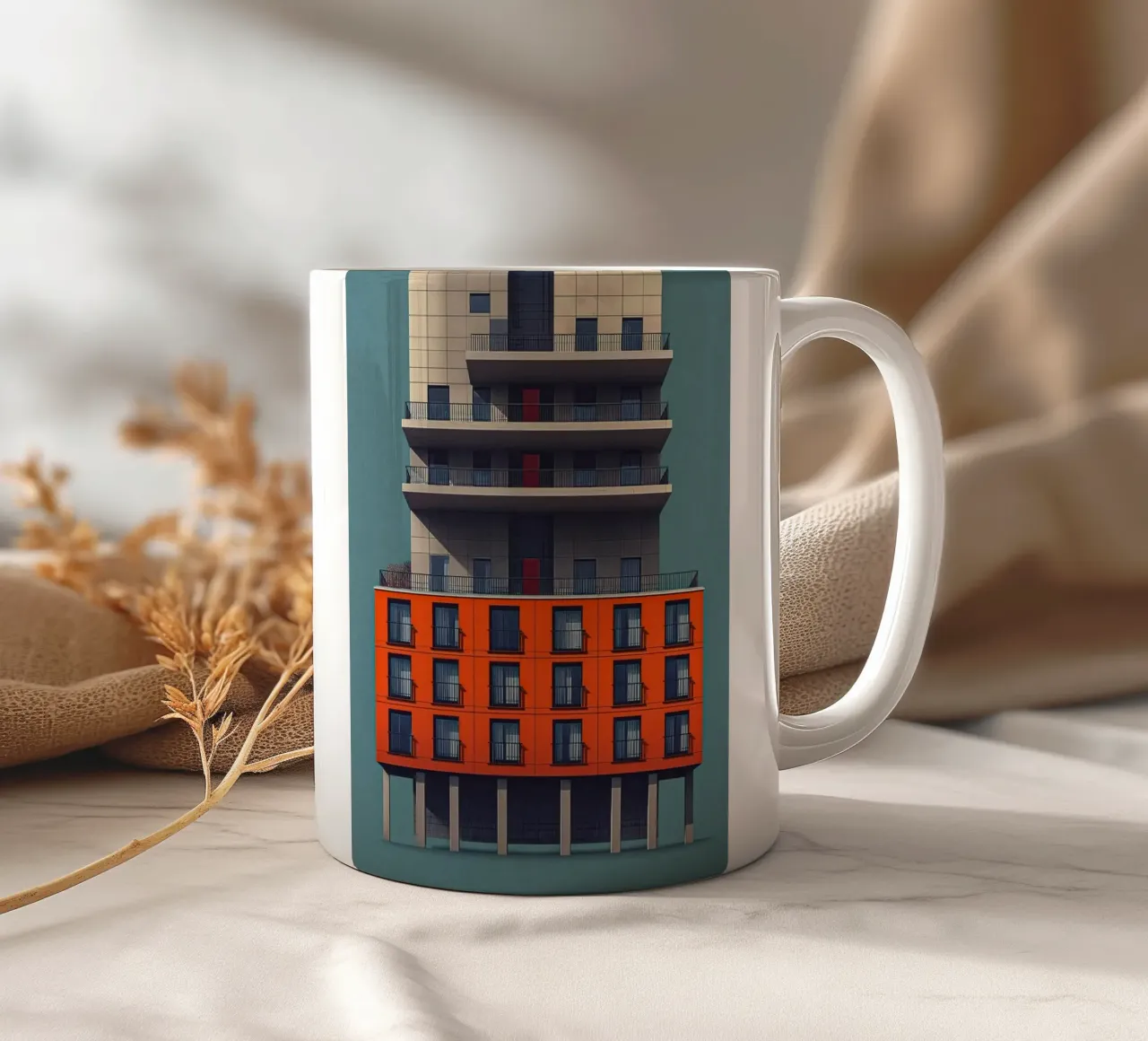 square window architect tazza in ceramica da Fost
