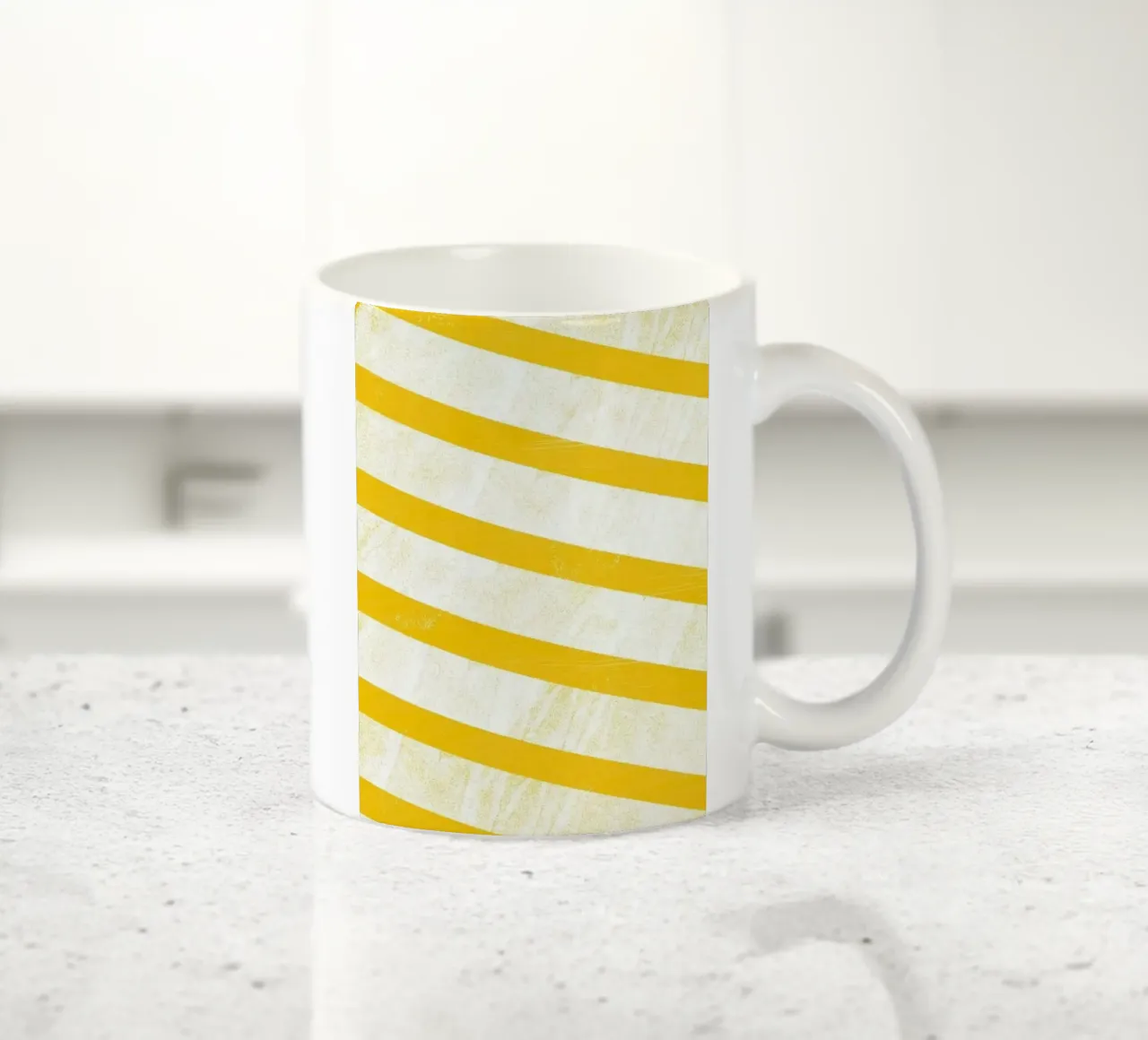 striped yellow tazza in ceramica da Fost