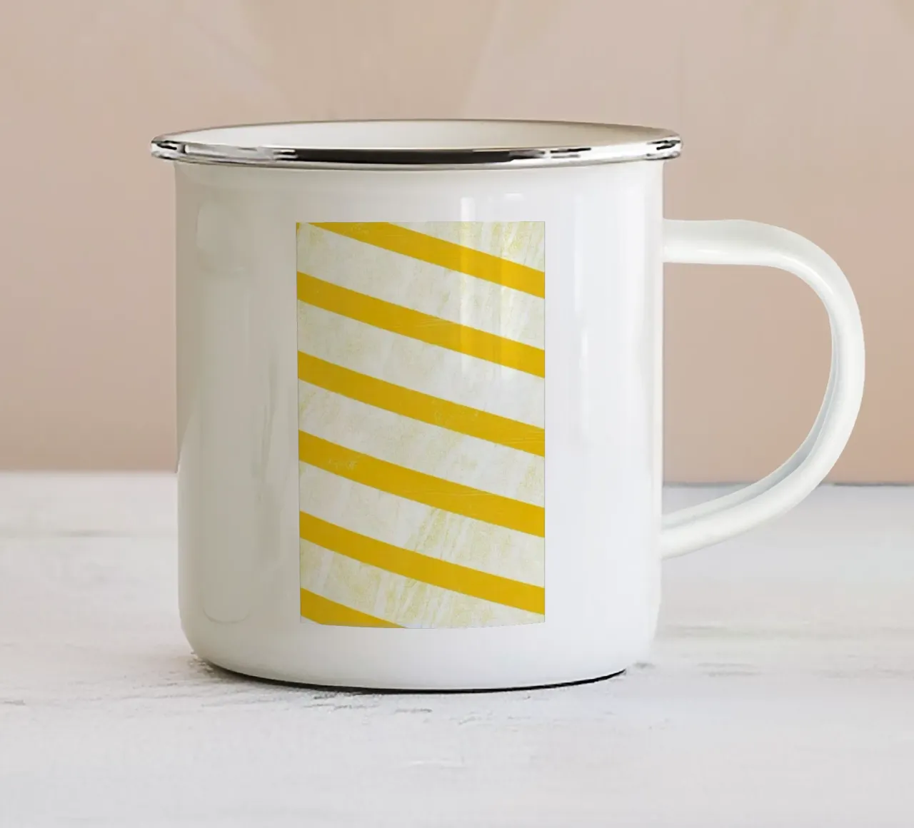 striped yellow tazza in smalto da Fost