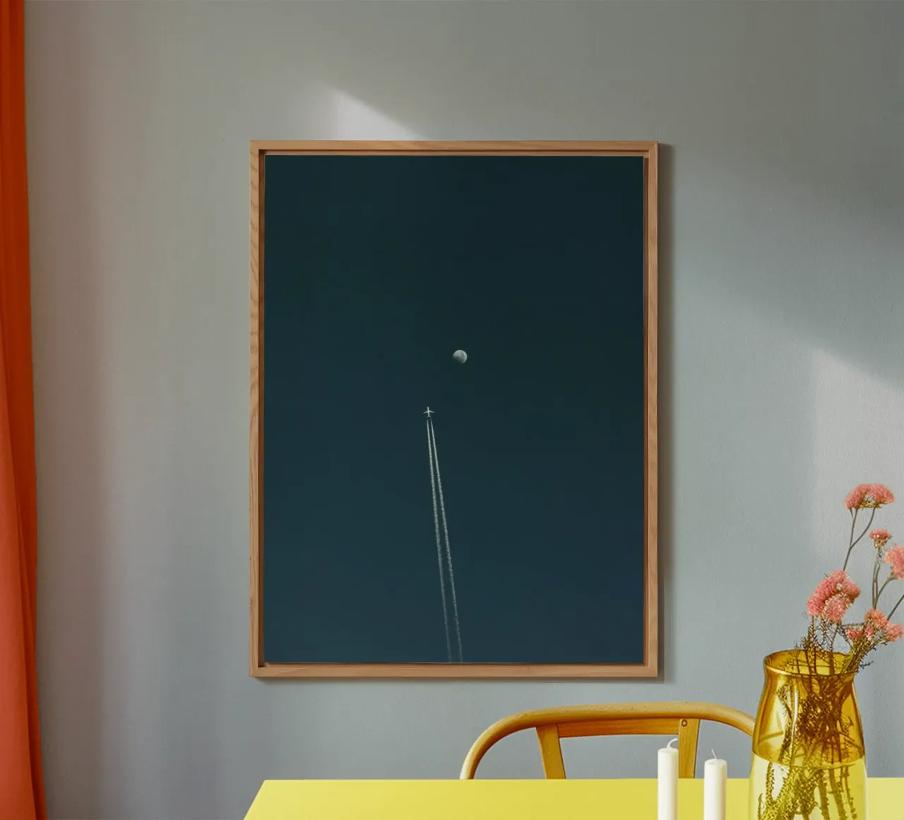 plane with moon aluminio dibond de Fost
