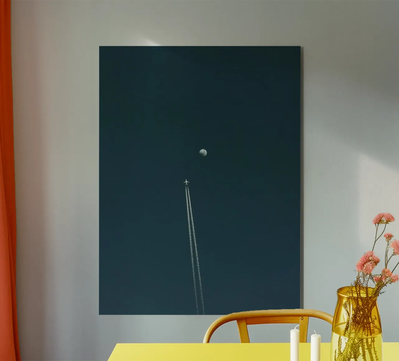 plane with moon aluminio dibond de Fost
