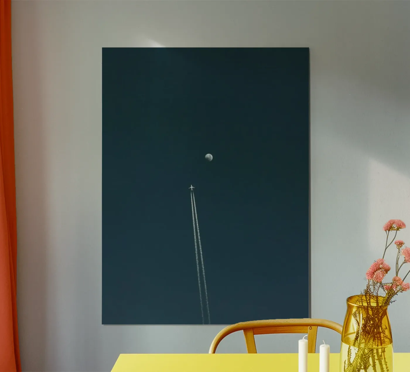 plane with moon poster da Fost