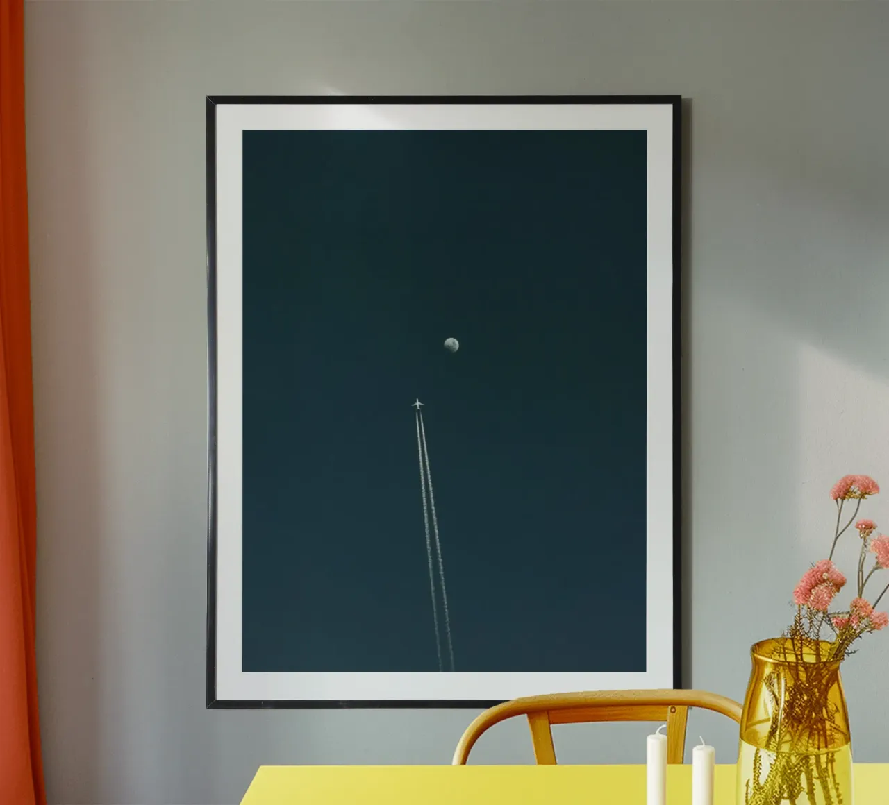 plane with moon poster da Fost