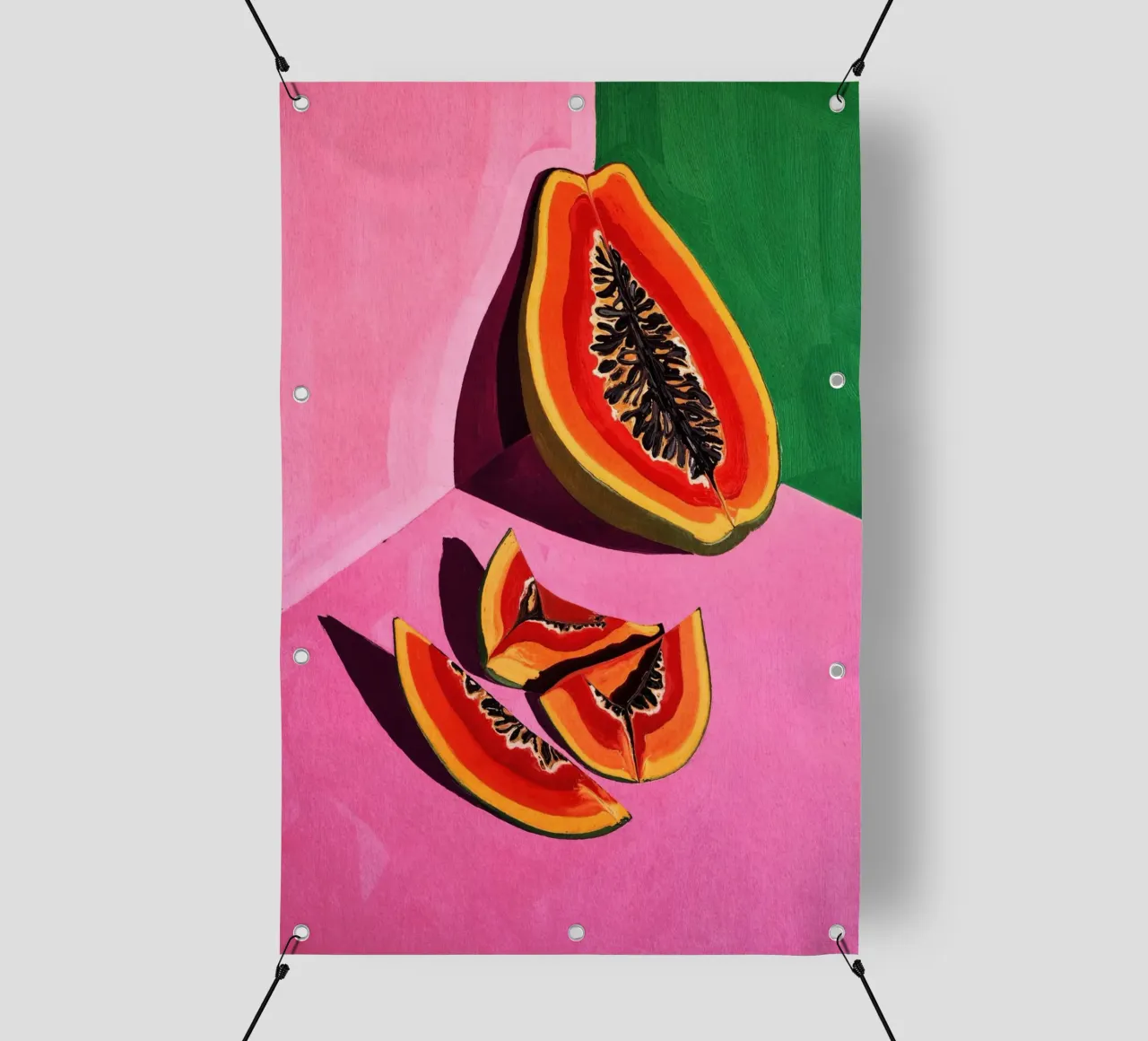 Deux Papayas telo in pvc da Lana Rodriguez