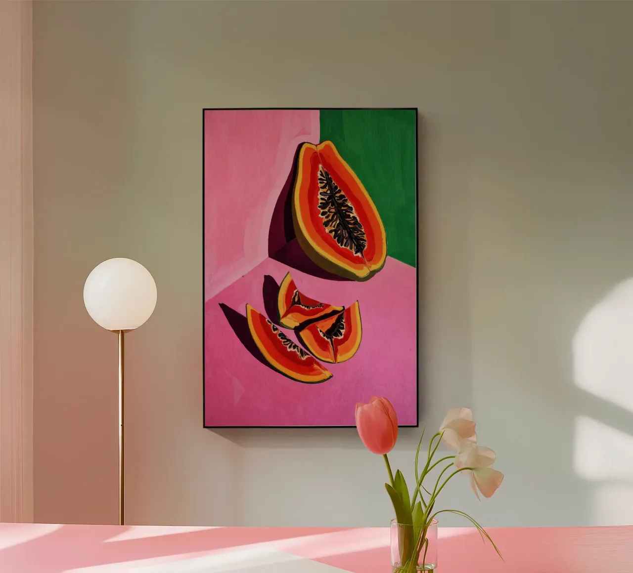 Deux Papayas plexiglass da Lana Rodriguez