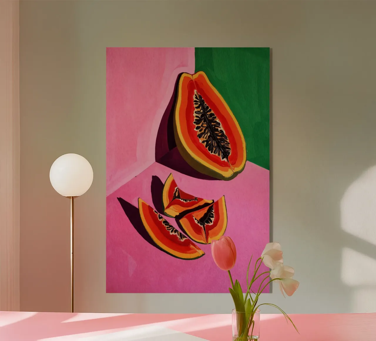 Deux Papayas plexiglass da Lana Rodriguez