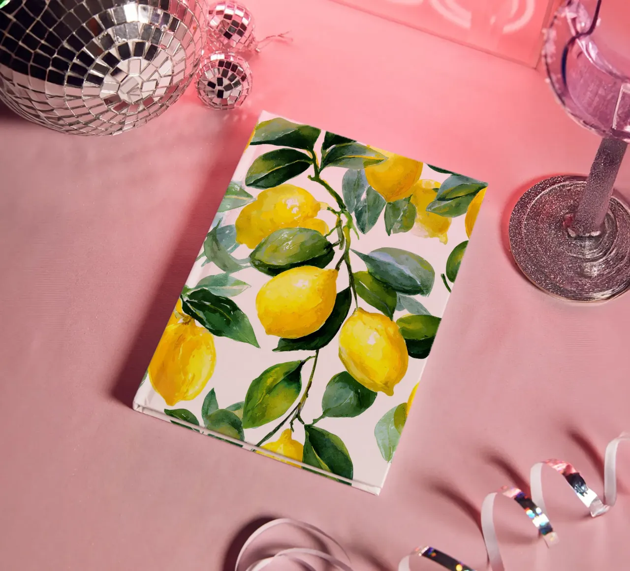 Lemon pattern notebook by IamHomeStudio