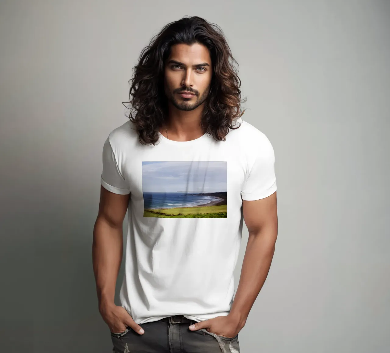 Spiaggia in Irlanda del Nord t-shirt da Simon Koy