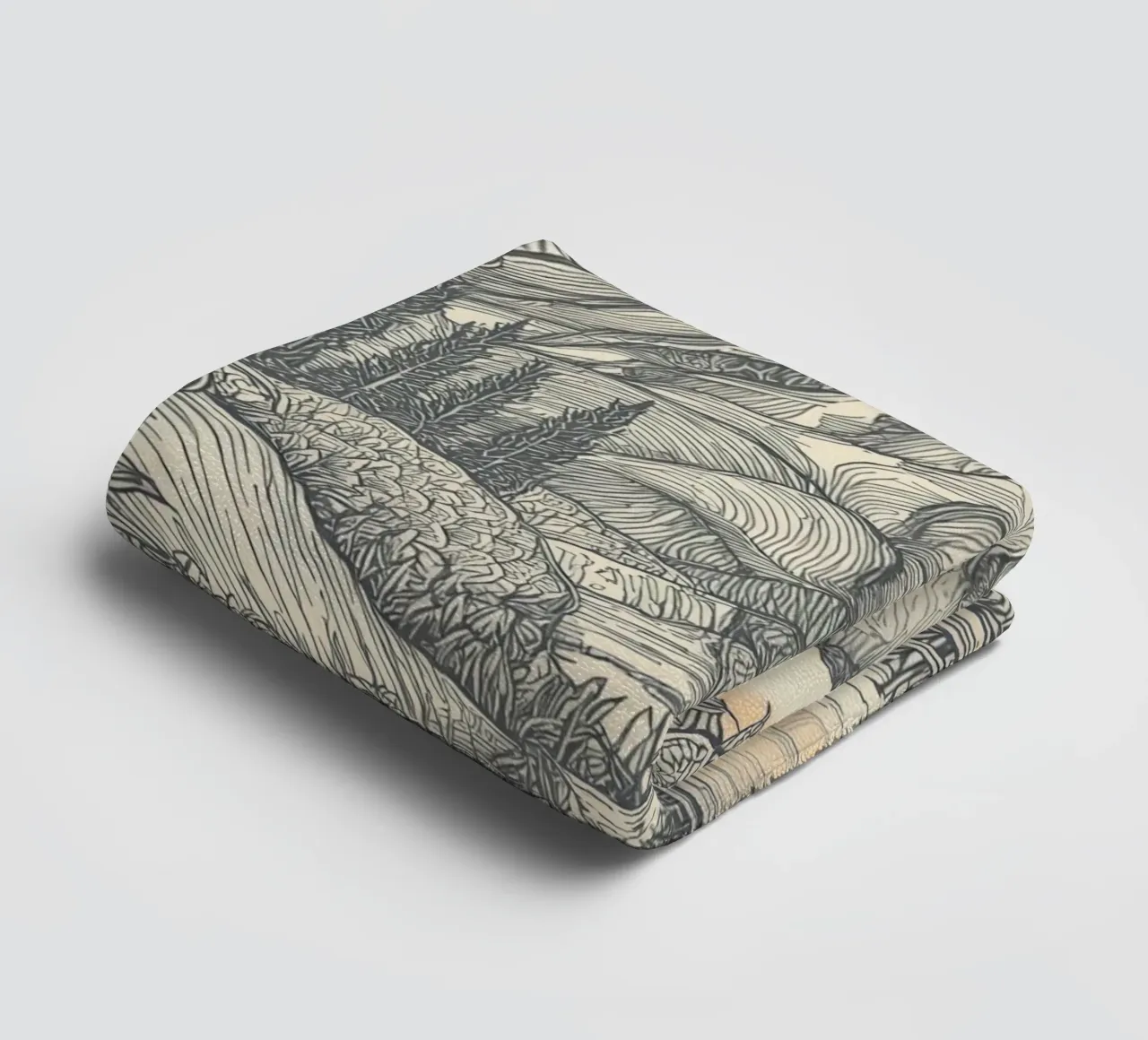 Paesaggio montano con laghetto e cornice floreale asciugamano da bagno da DesignDoodle