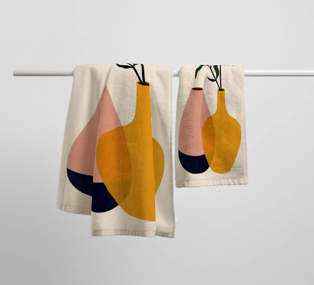 Deux Vases badhanddoek van Lana Rodriguez