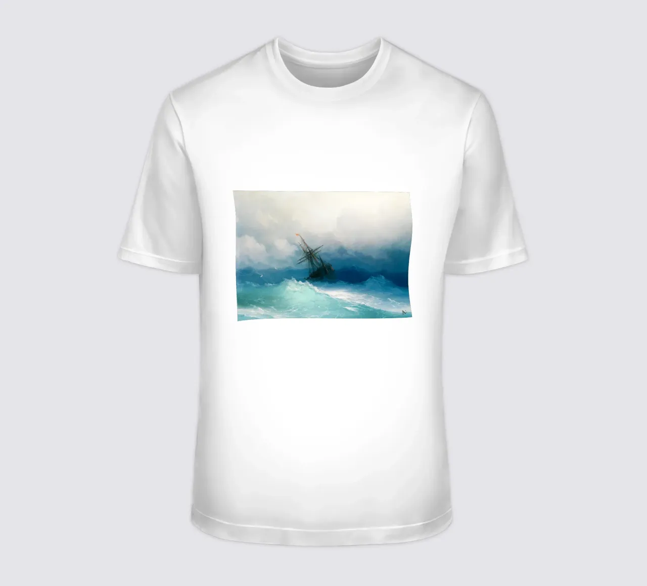 Ivan Aivazovsky’s Ship on Stormy Seas t-shirt da Venus Art