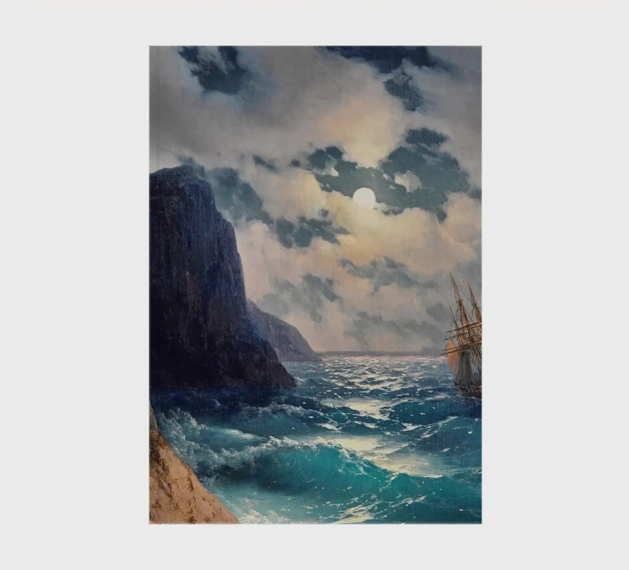 Ivan Aivazovsky’s Passing Ship on a Moonlit Night diario da Venus Art