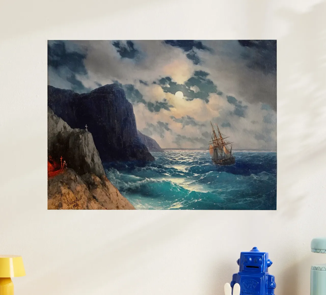 Ivan Aivazovsky’s Passing Ship on a Moonlit Night poster da Venus Art