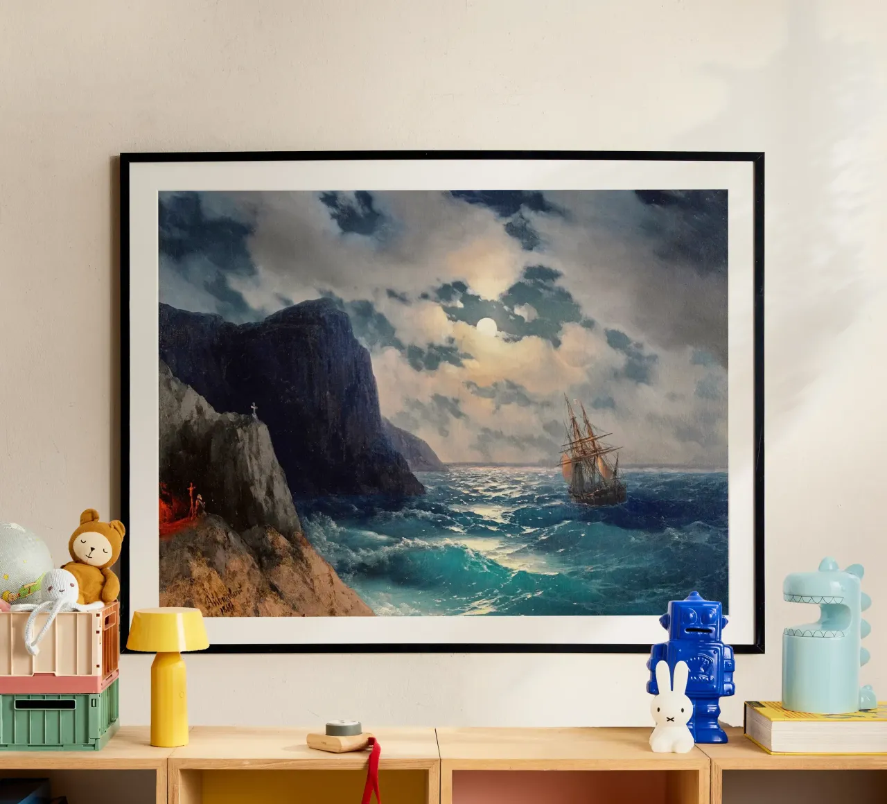 Ivan Aivazovsky’s Passing Ship on a Moonlit Night poster da Venus Art