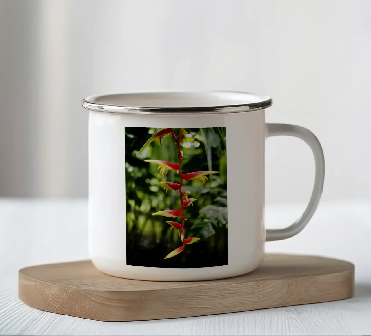 pianta esotica, Singapore tazza in smalto da fotokunst