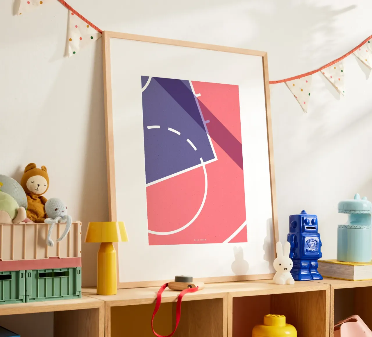 Free Throw poster con telaio in plastica da OOP