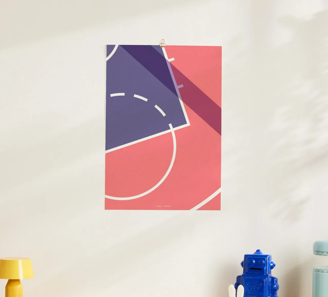 Free Throw poster con telaio in plastica da OOP