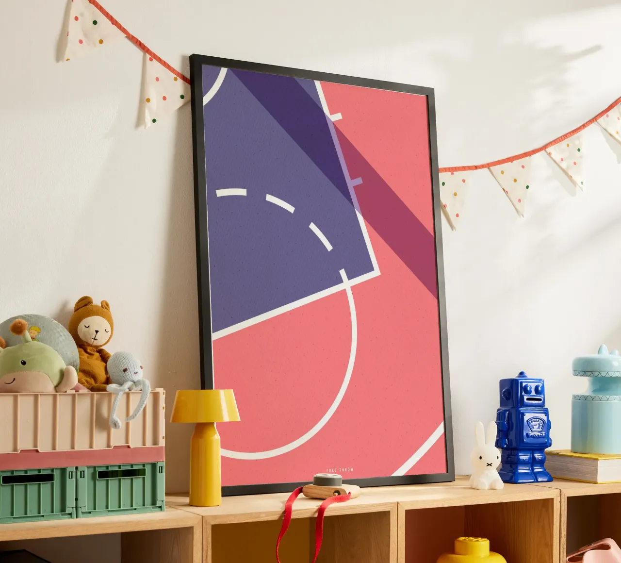 Free Throw poster con telaio in plastica da OOP