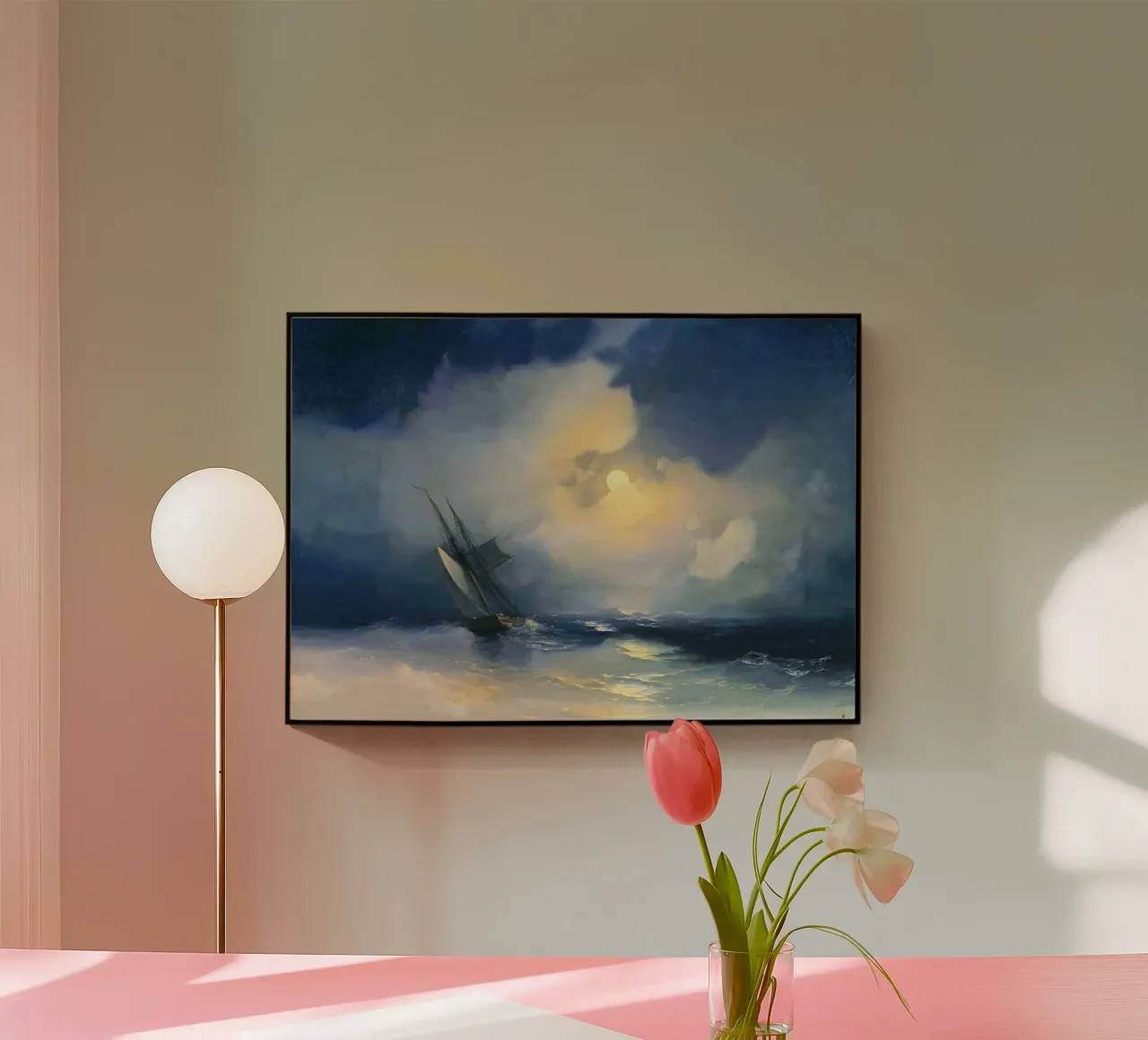 Tempesta in mare in una notte di luna di Ivan Aivazovsky plexiglass da Venus Art