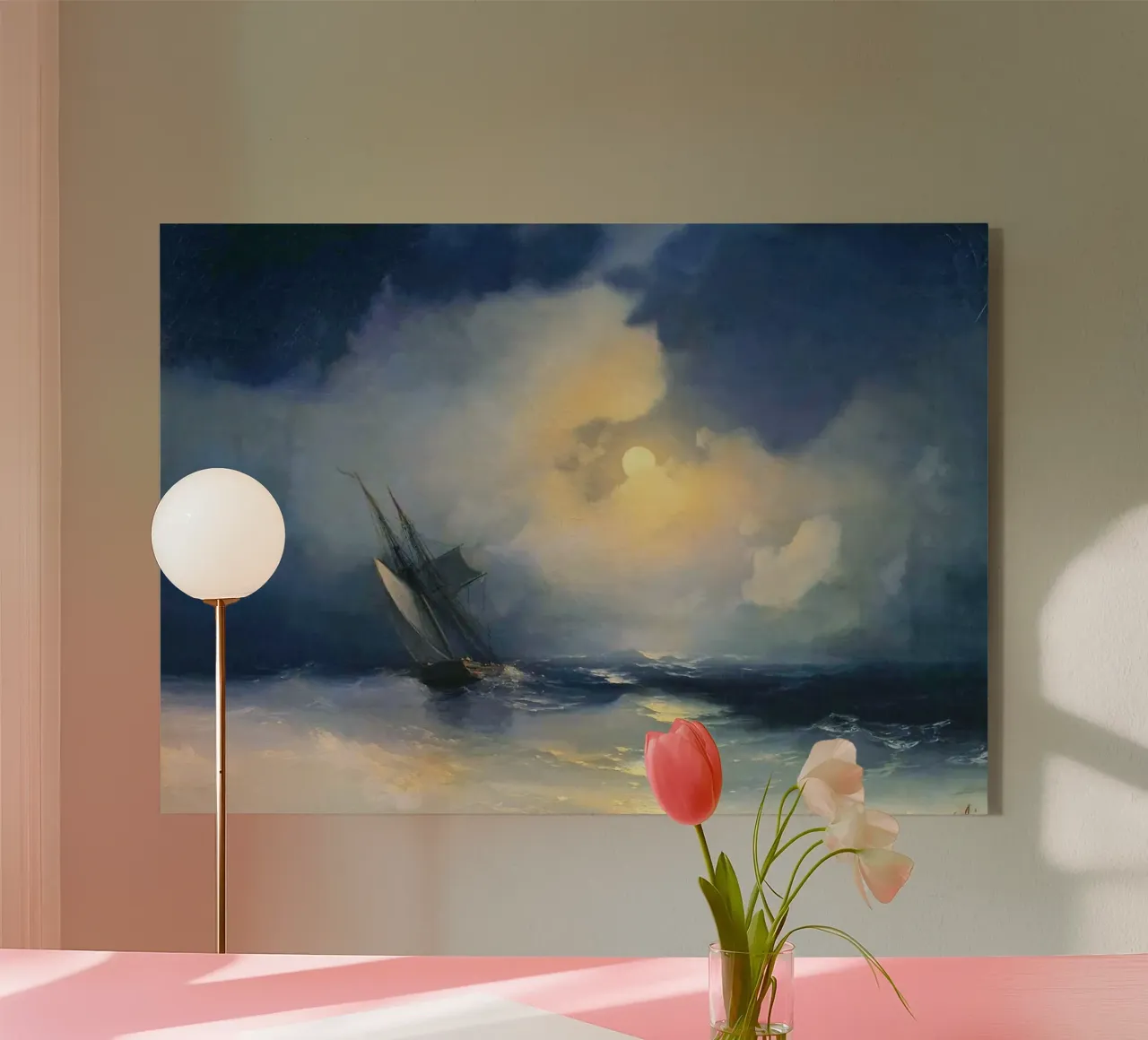 Tempesta in mare in una notte di luna di Ivan Aivazovsky plexiglass da Venus Art