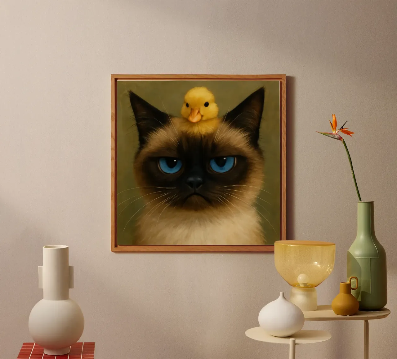 Duckling Cat alluminio dibond da Elegant Absurd