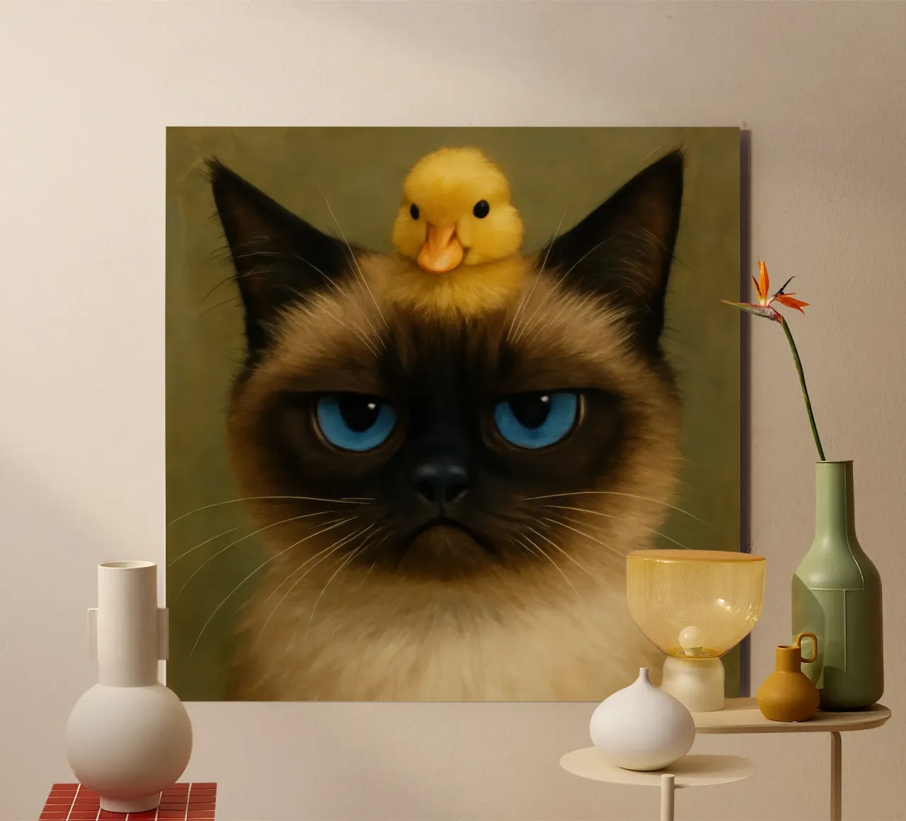 Duckling Cat alluminio dibond da Elegant Absurd