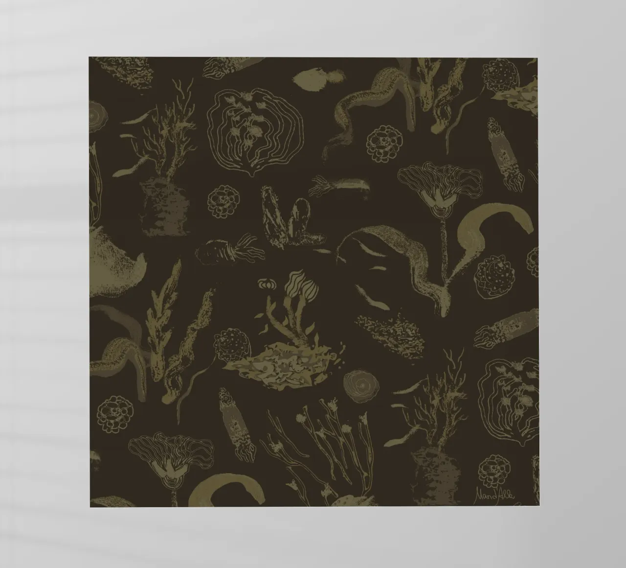 Deep Olive Dream pellicola backlit da Mandalla Pattern