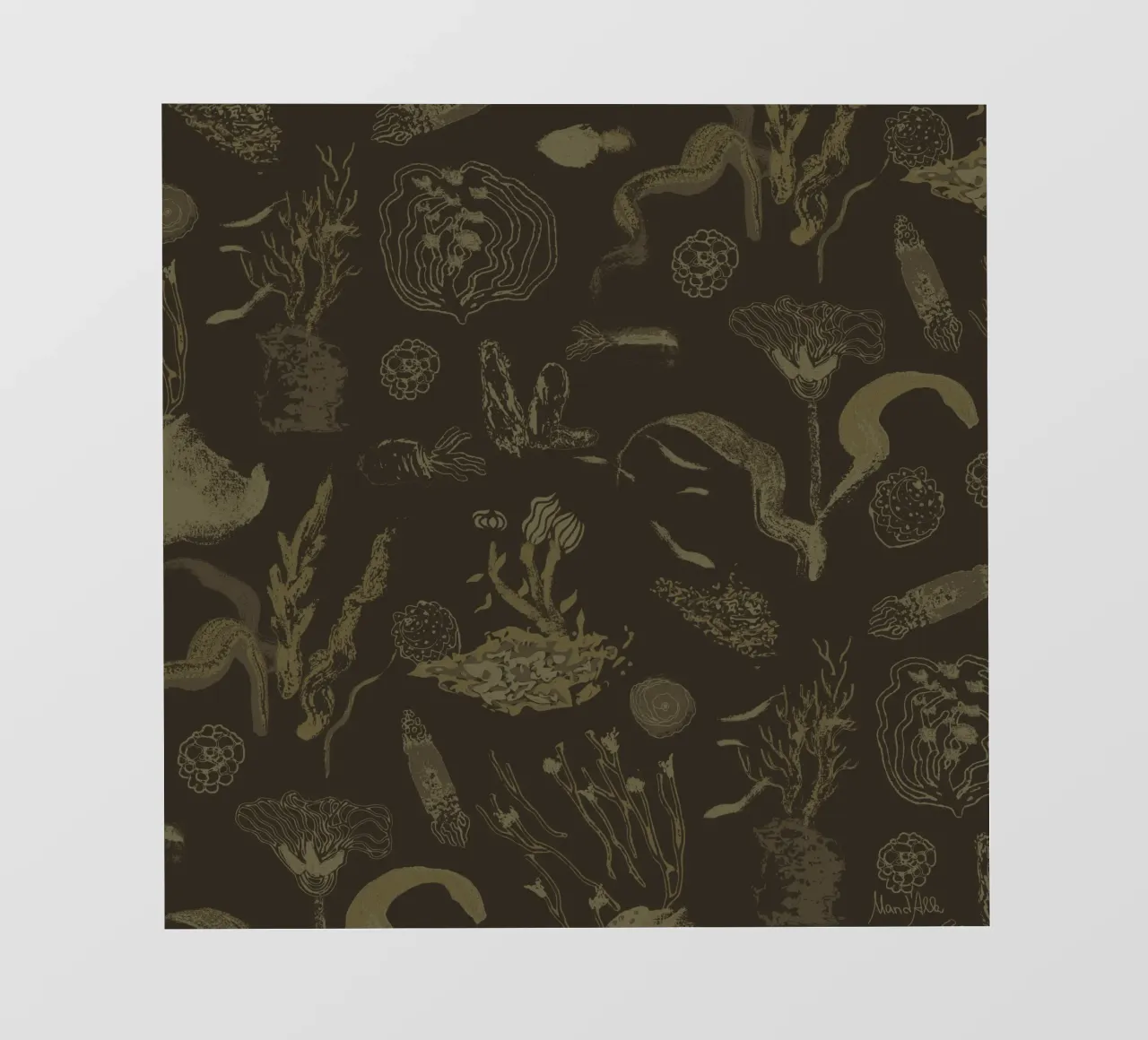Deep Olive Dream pellicola backlit da Mandalla Pattern