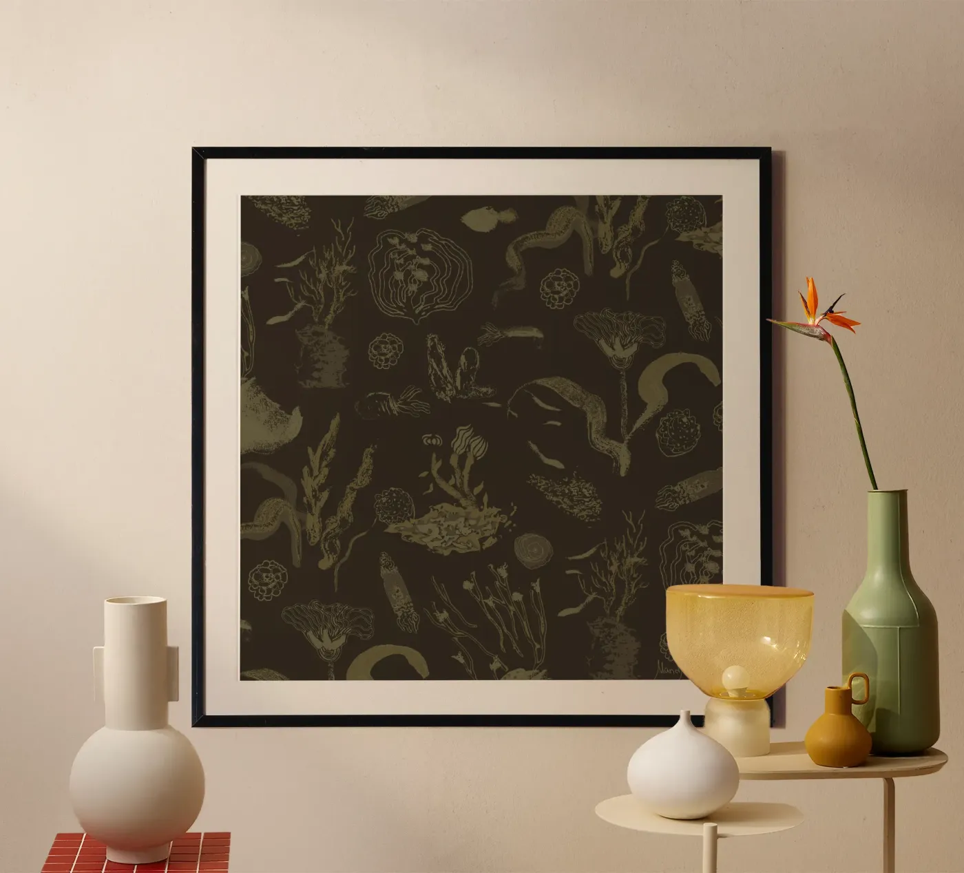 Deep Olive Dream poster da Mandalla Pattern