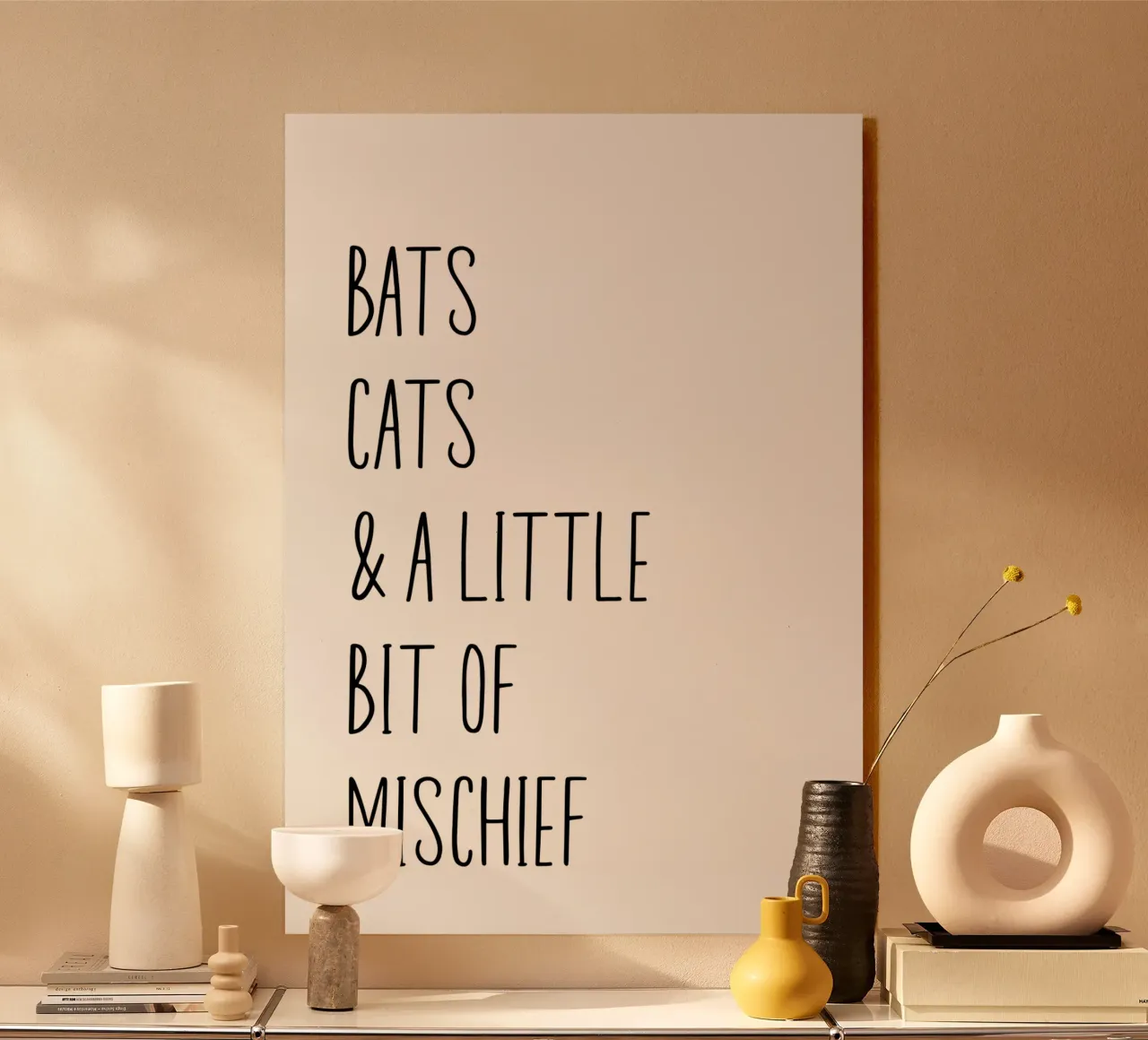 Bats cats & a little bit of mischief alluminio dibond da PinkCandyWalls