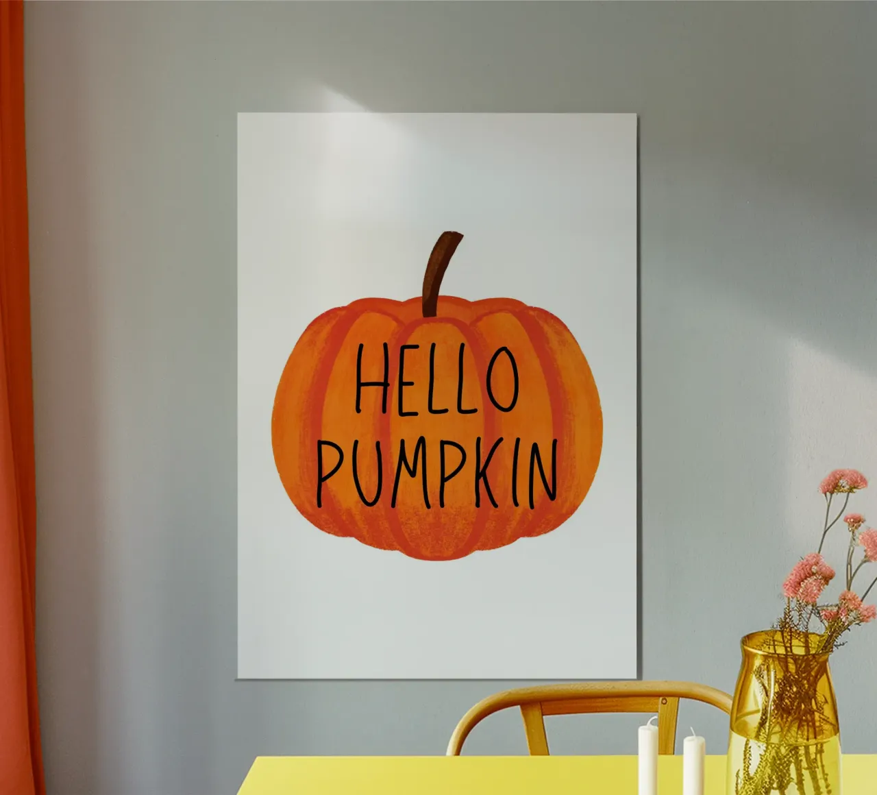 Hello pumpkin alluminio dibond da PinkCandyWalls
