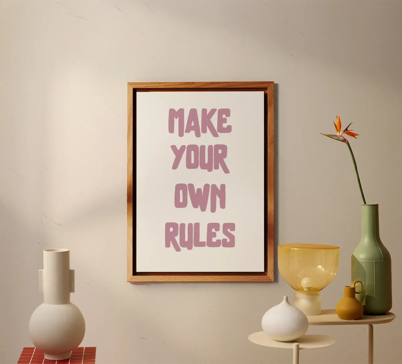 Make your own rules alluminio dibond con Cornice Artbox da PinkCandyWalls