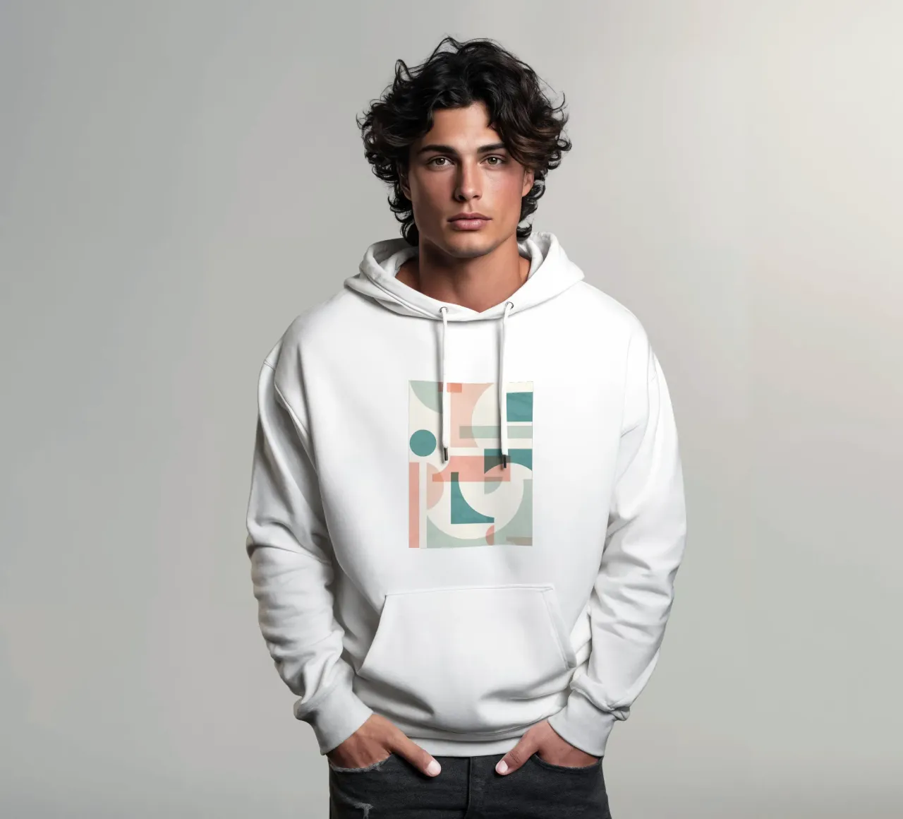 Geometrico sottile felpa con cappuccio da Kim Hubball Studio