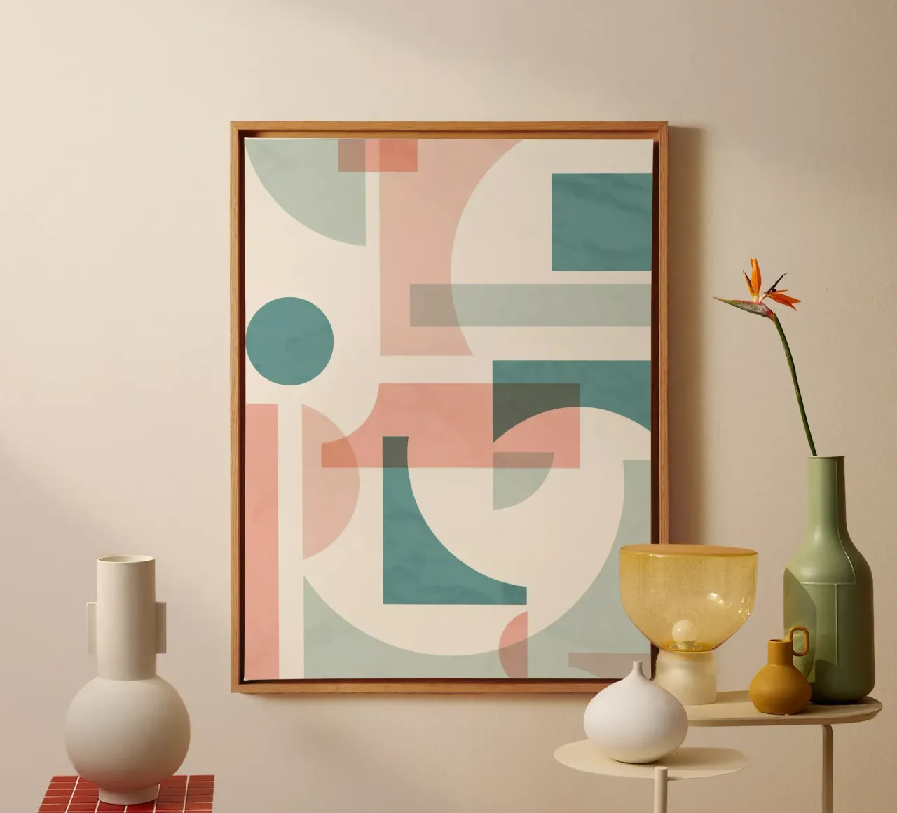 Geometrico sottile tela da Kim Hubball Studio