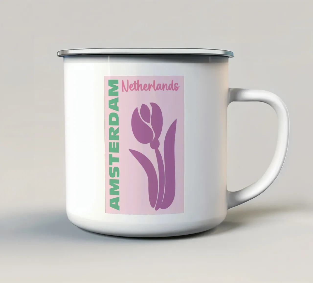 Amsterdam, Netherlands enamel mug by Art Fart