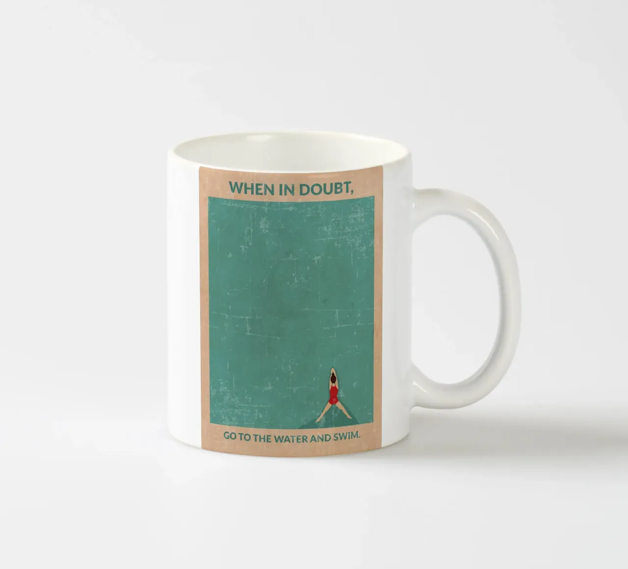 When In Doubt Go To The Water And Swim tazza in ceramica da Lucallie Andrei