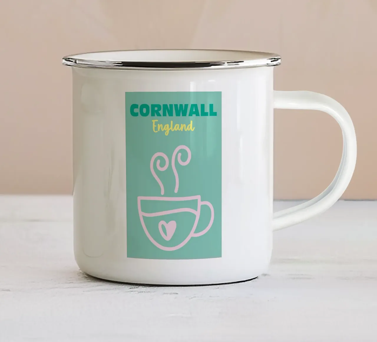 Cornwall, England tazza in smalto da Art Fart