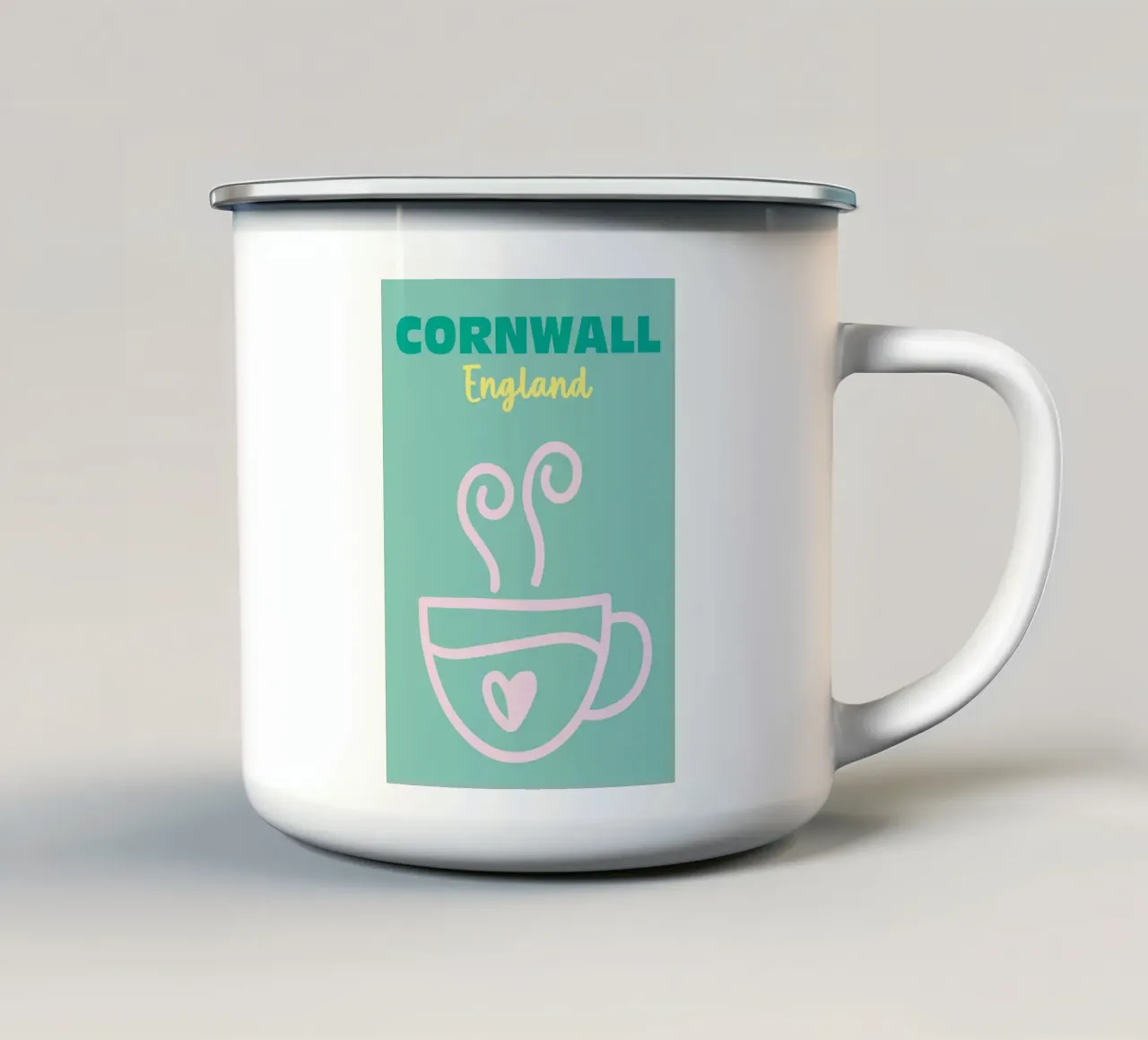 Cornwall, England tazza in smalto da Art Fart