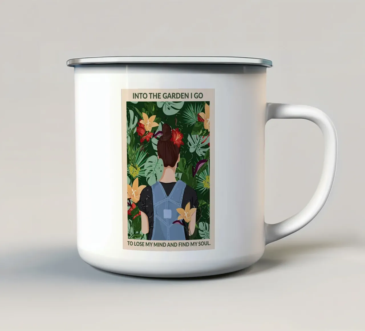 Into The Garden I Go tazza in smalto da Lucallie Andrei