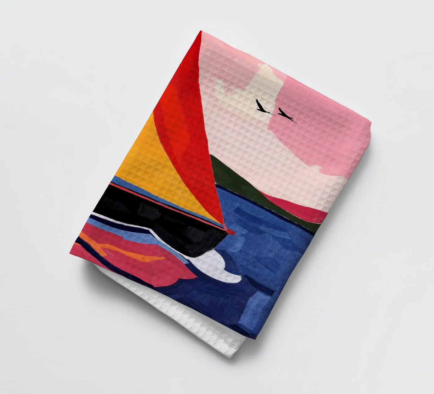Sailing tea towel by Lana Rodriguez