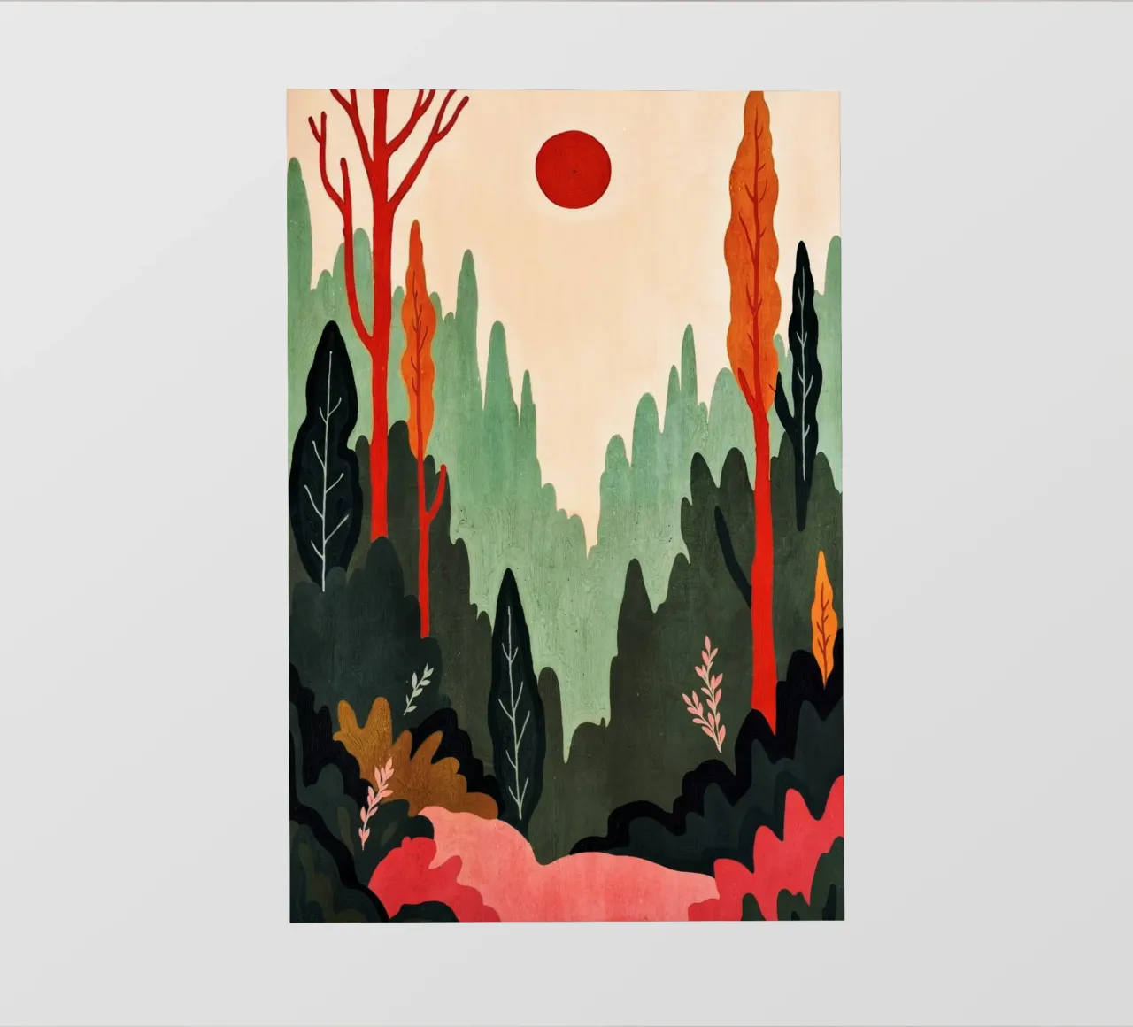 Sunset Birches telo in pvc da Lana Rodriguez