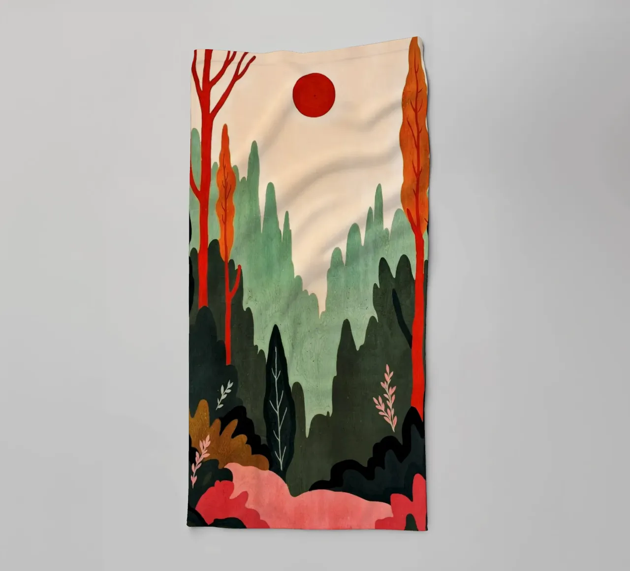 Sunset Birches asciugamano da bagno da Lana Rodriguez