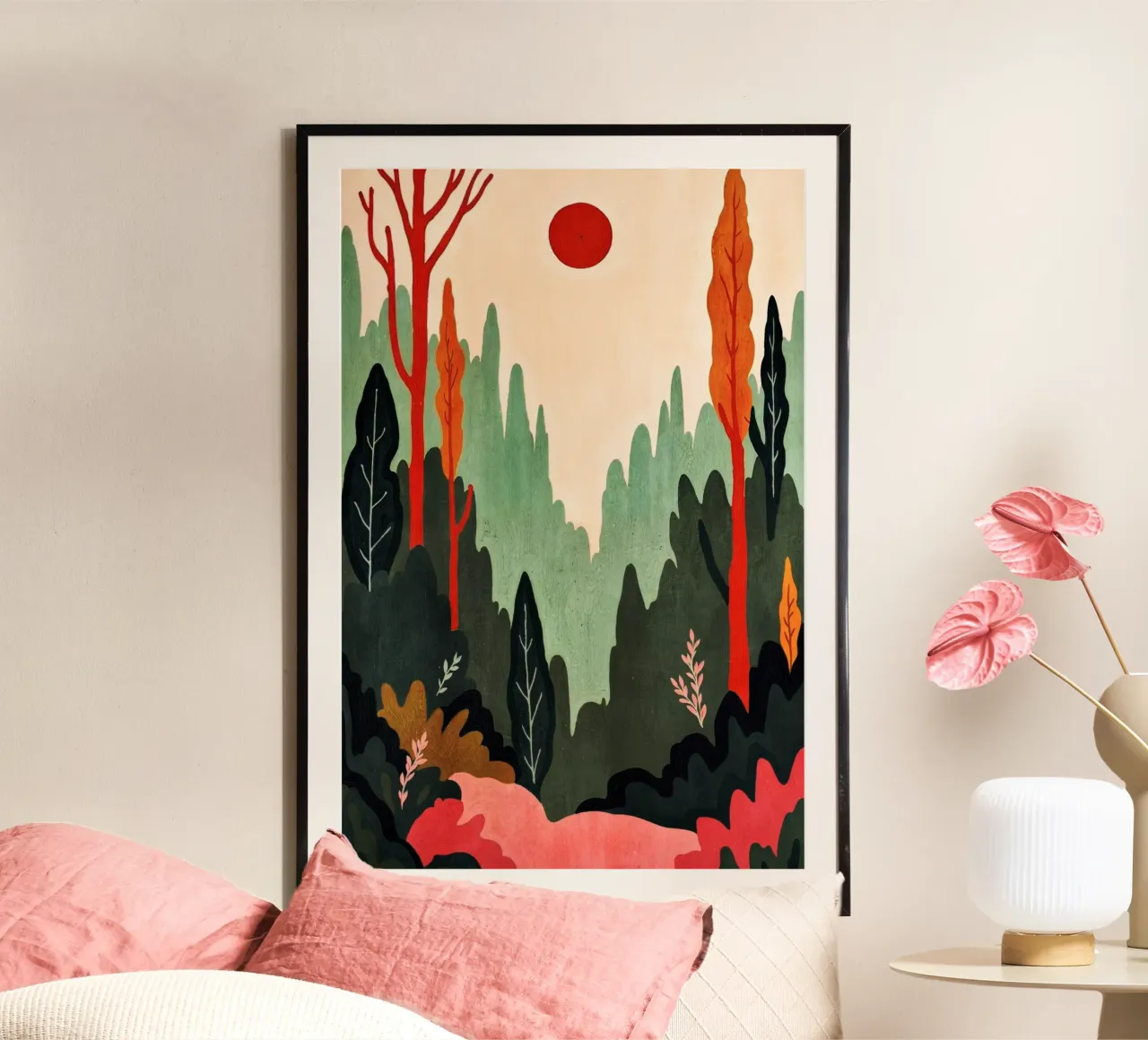 Sunset Birches carta hahnemühle da Lana Rodriguez