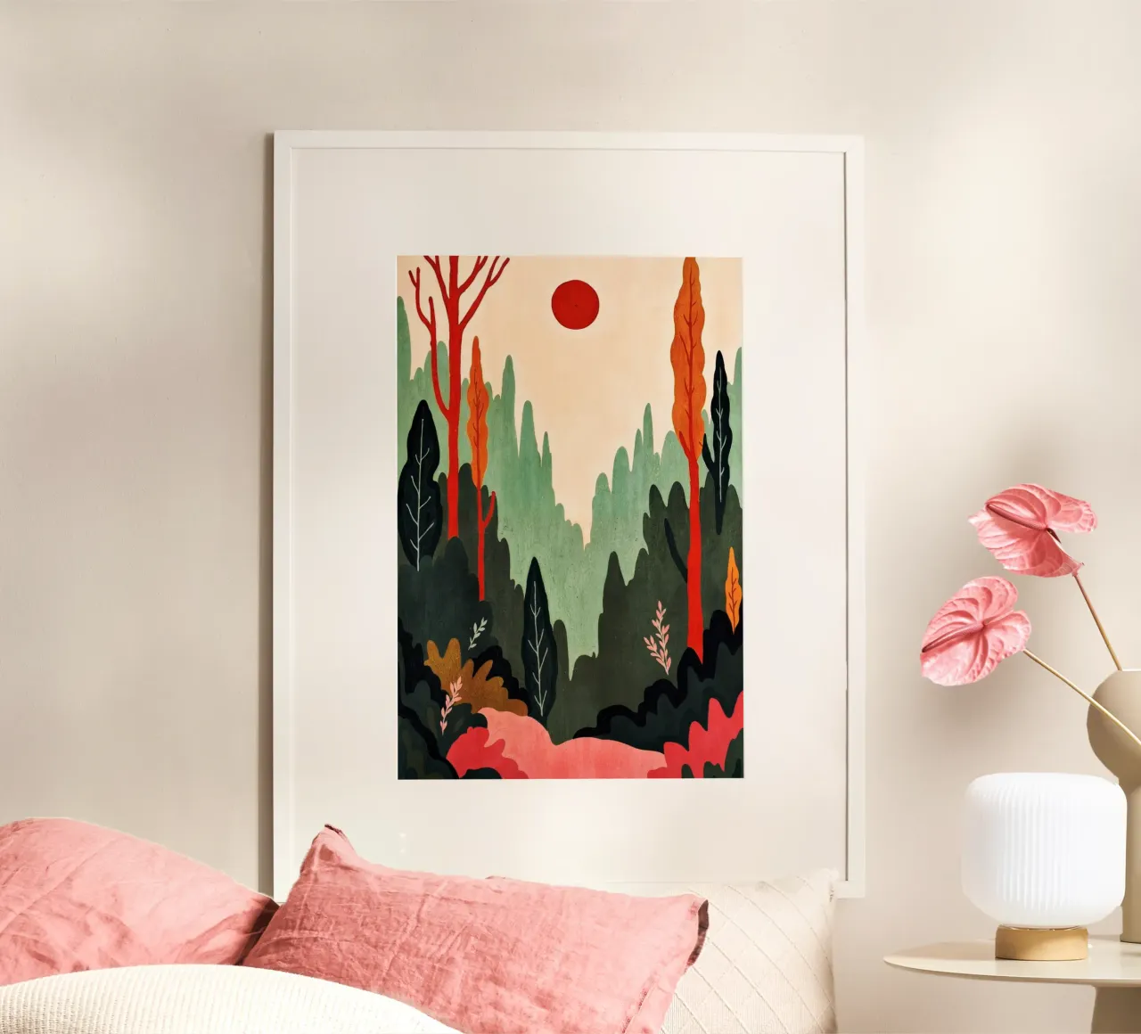 Sunset Birches carta hahnemühle da Lana Rodriguez